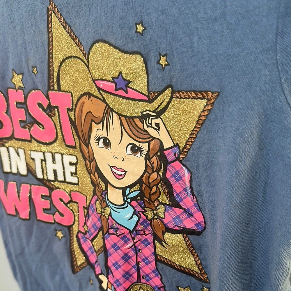 The Children's Place Blue 'Best in the West' Tee 10/12 Stretch Cowgirl